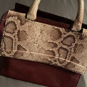 Vittoria napoli leather burgundy  & python   bag